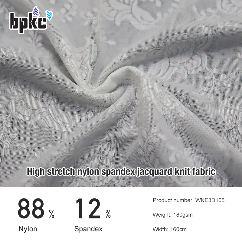 High stretch nylon spandex jacquard knit fabric